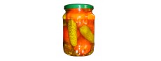 Assorted baby cucumber and big tomato in jar 720 ml